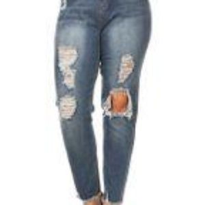 Women Plus Size High Waist Skinny Jeans